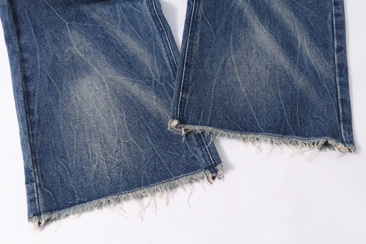Hellstar Washed Blue Distressed Straight-Leg Jeans — detail