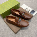 Gucci Brown Metal Hardware Loafers — hero