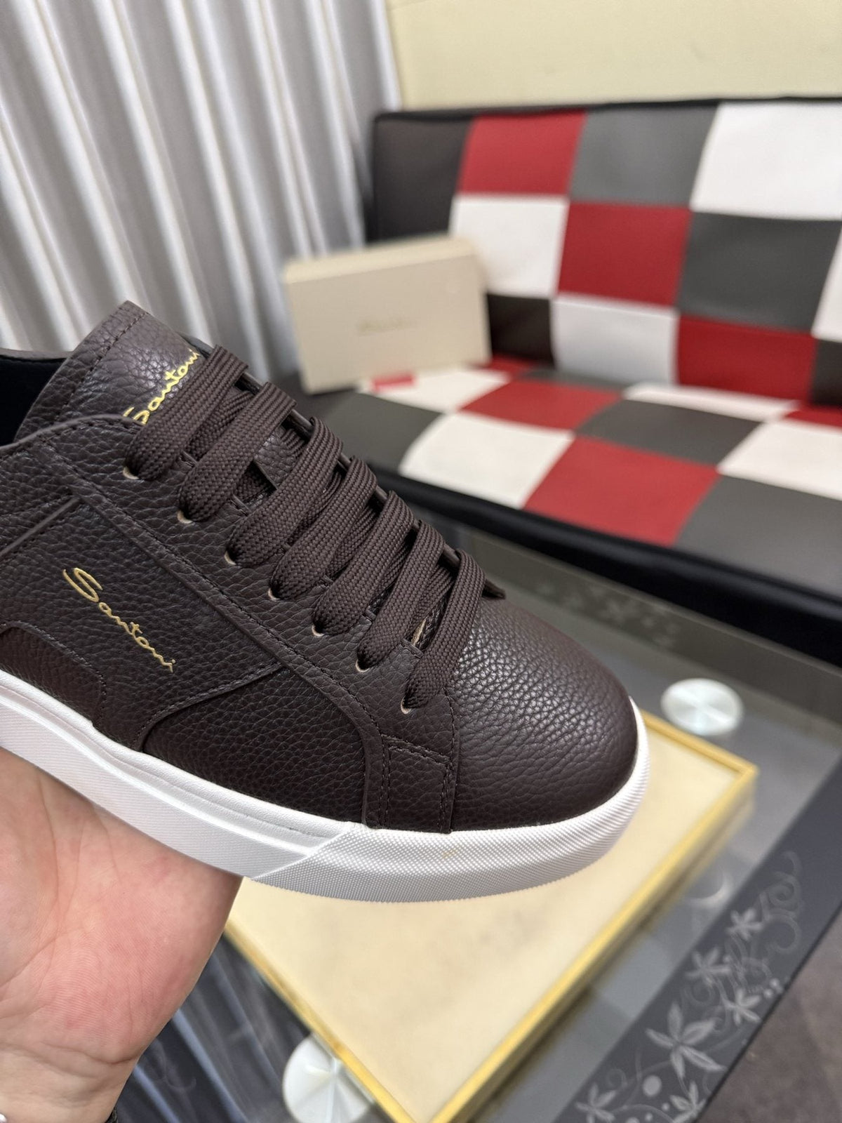Santoni Textured Low-Top Sneakers — side