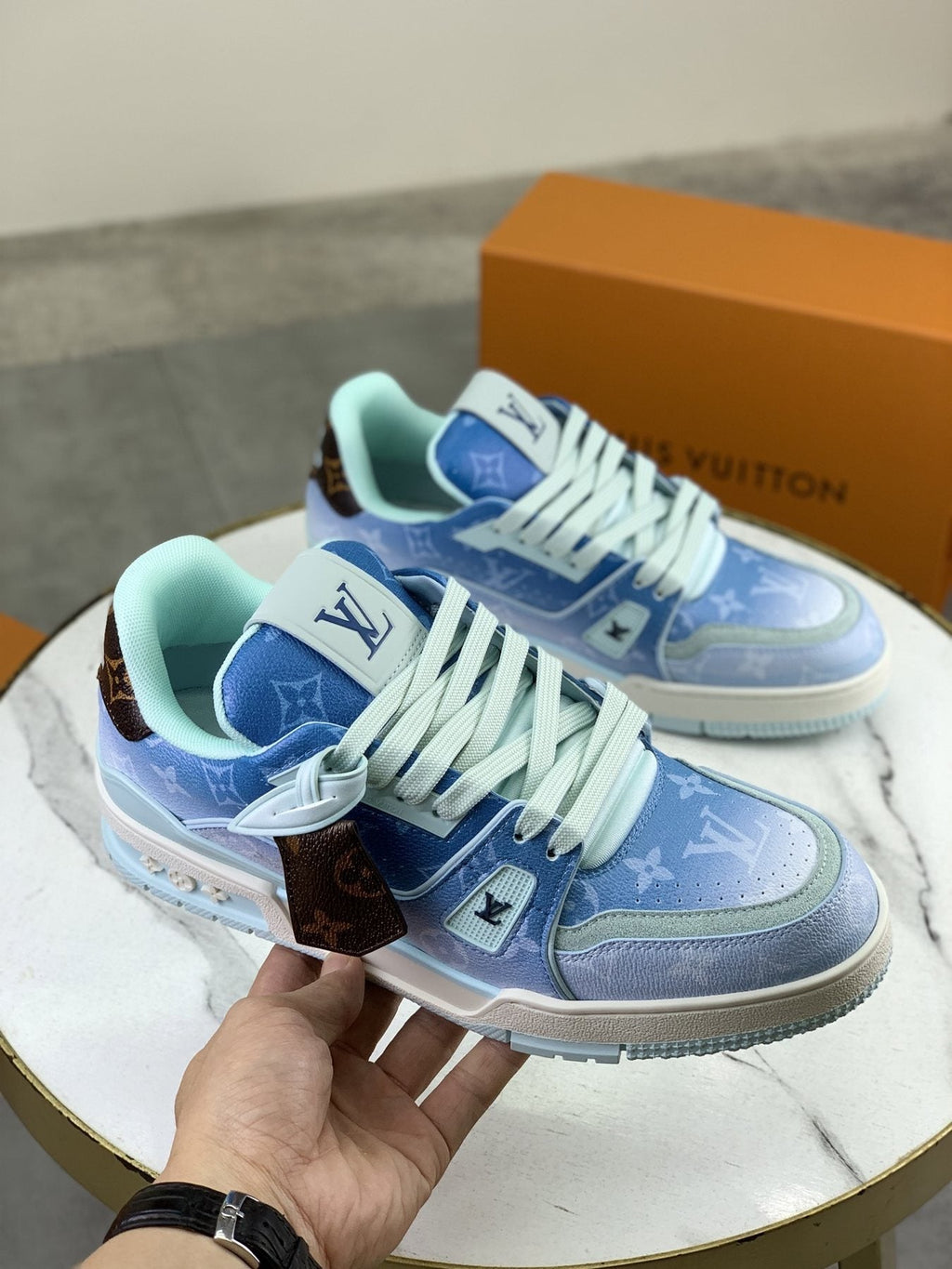 Louis Vuitton Blue Low-Top Sneakers — model