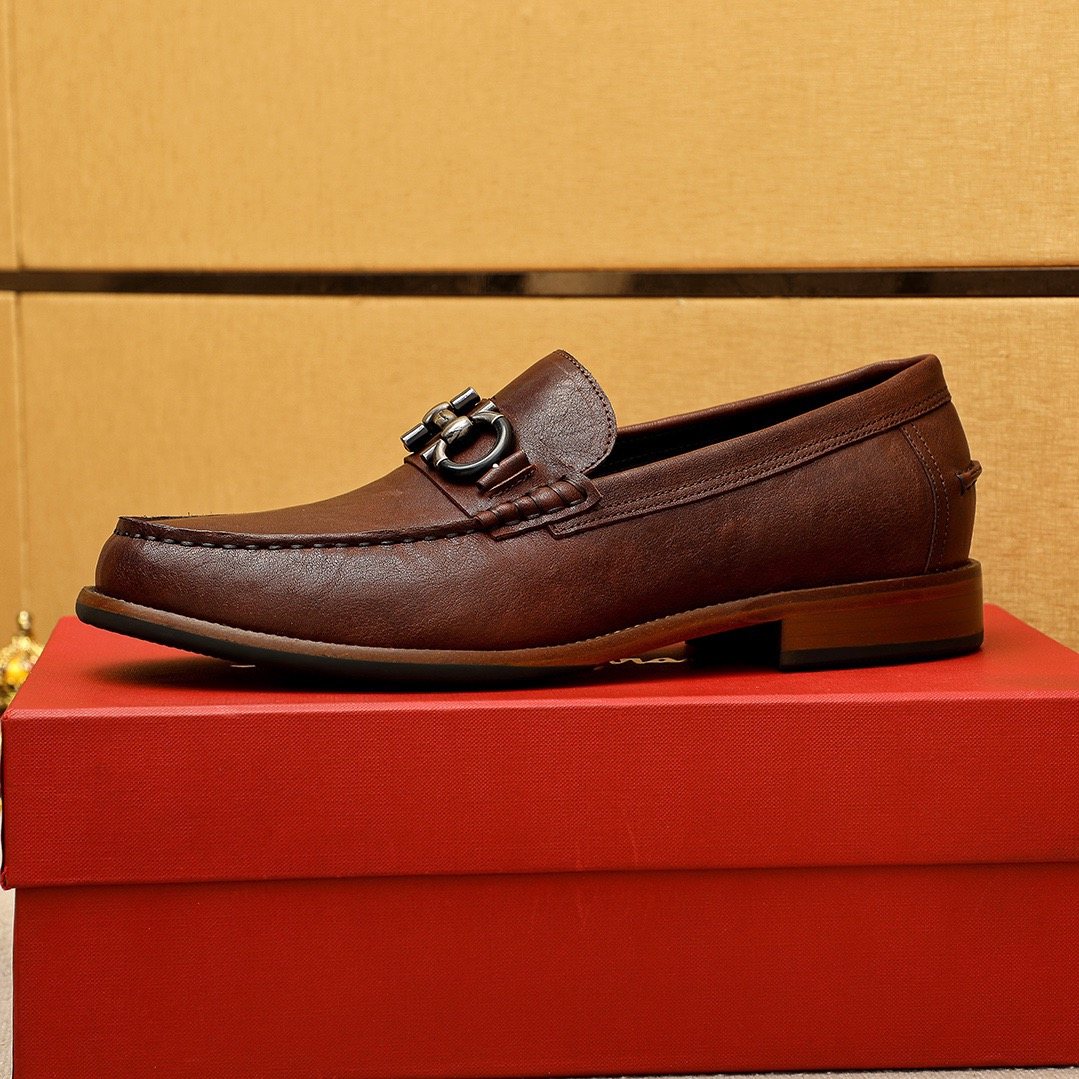 微商相册测试鞋子-Salvatore Ferragamo Leather Bit Loafers — detail