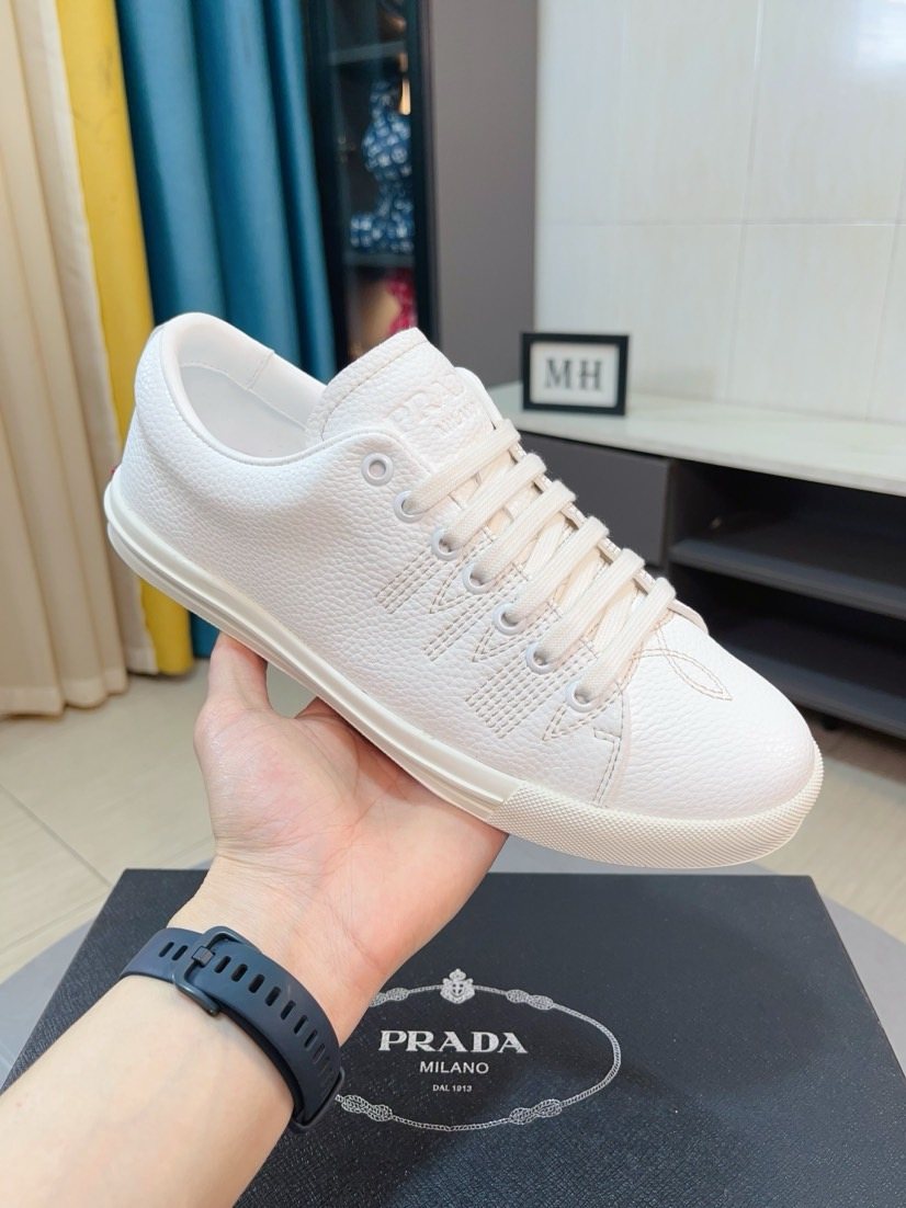 Prada Textured Low-Top Sneakers — side