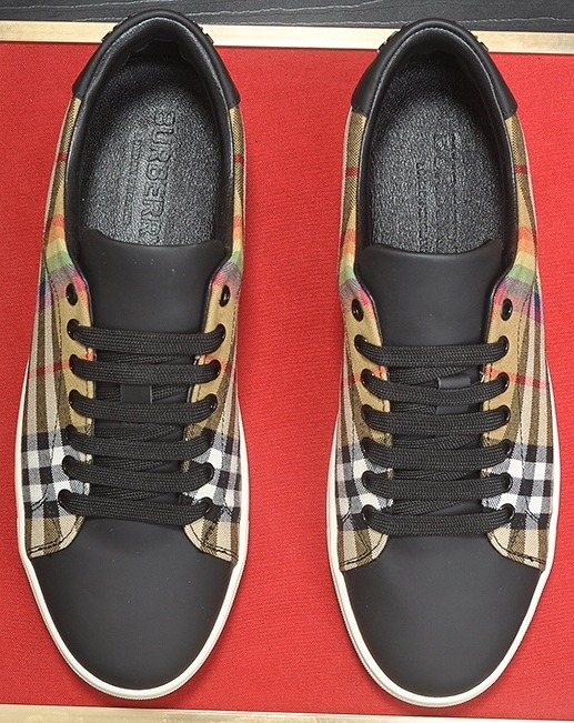 Burberry Beige Check Low-Top Sneakers — hero