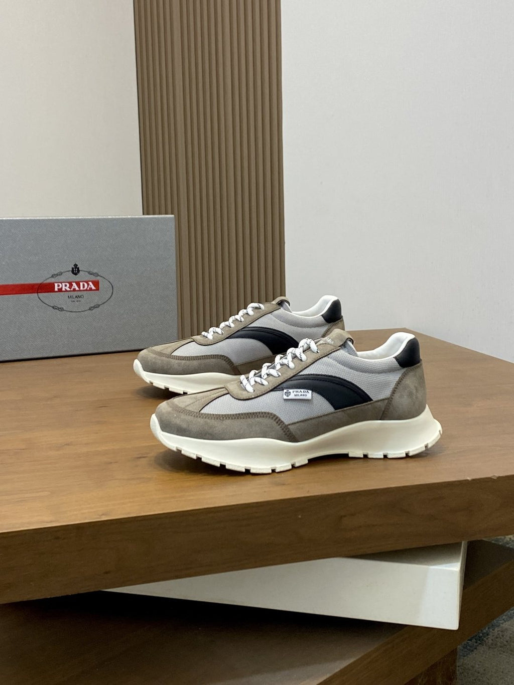 Prada Color-Block Low-Top Sneakers — front