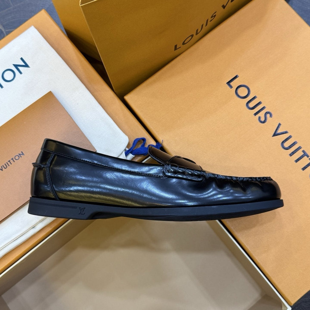 Louis Vuitton Croisette Black Loafers — side
