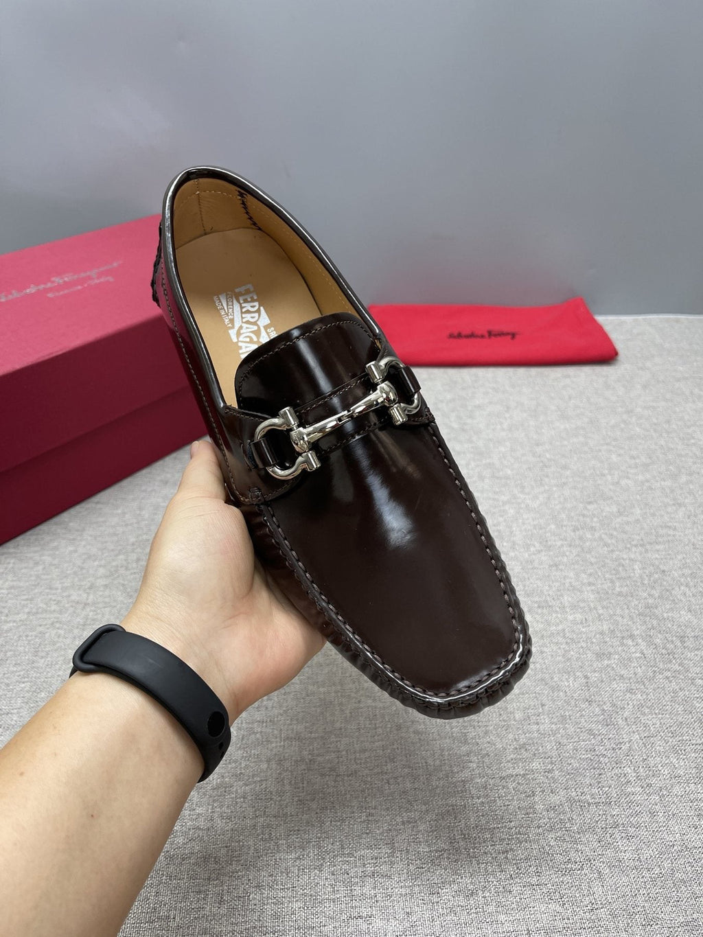 Ferragamo Metal-Hardware Driving Loafers — model