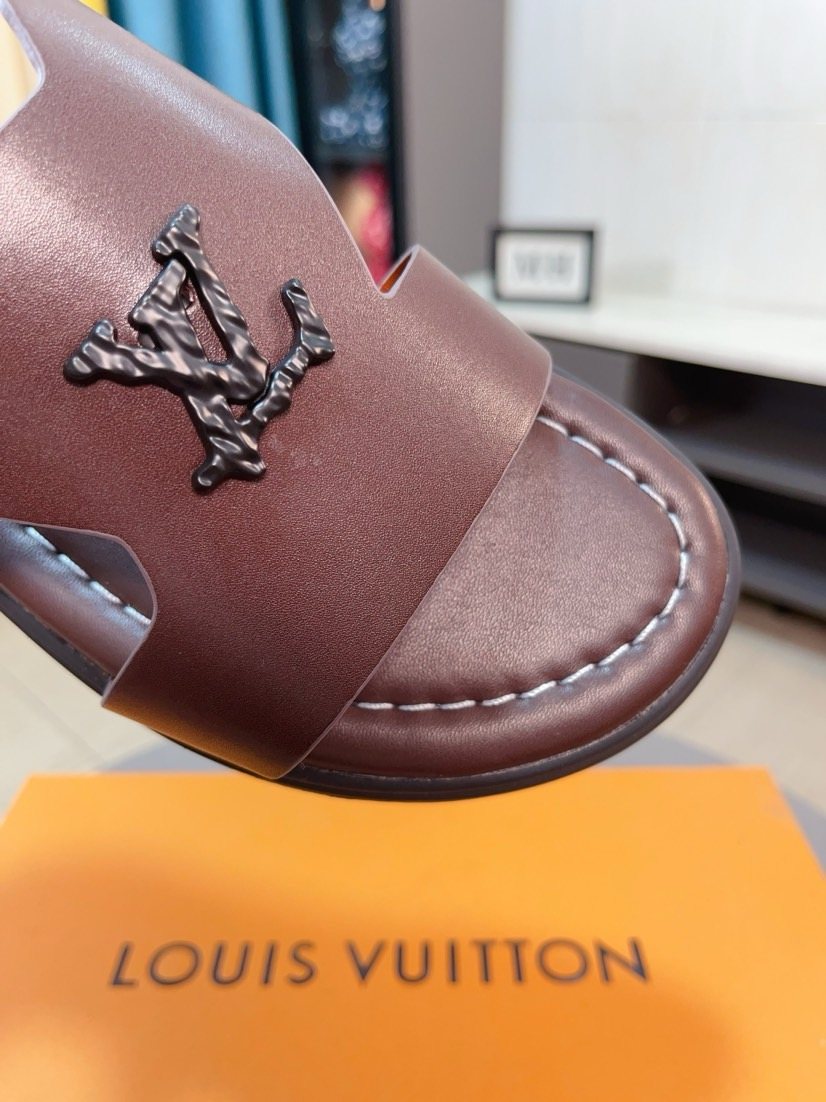 Louis Vuitton Interlaced Strap Slide Sandals — detail