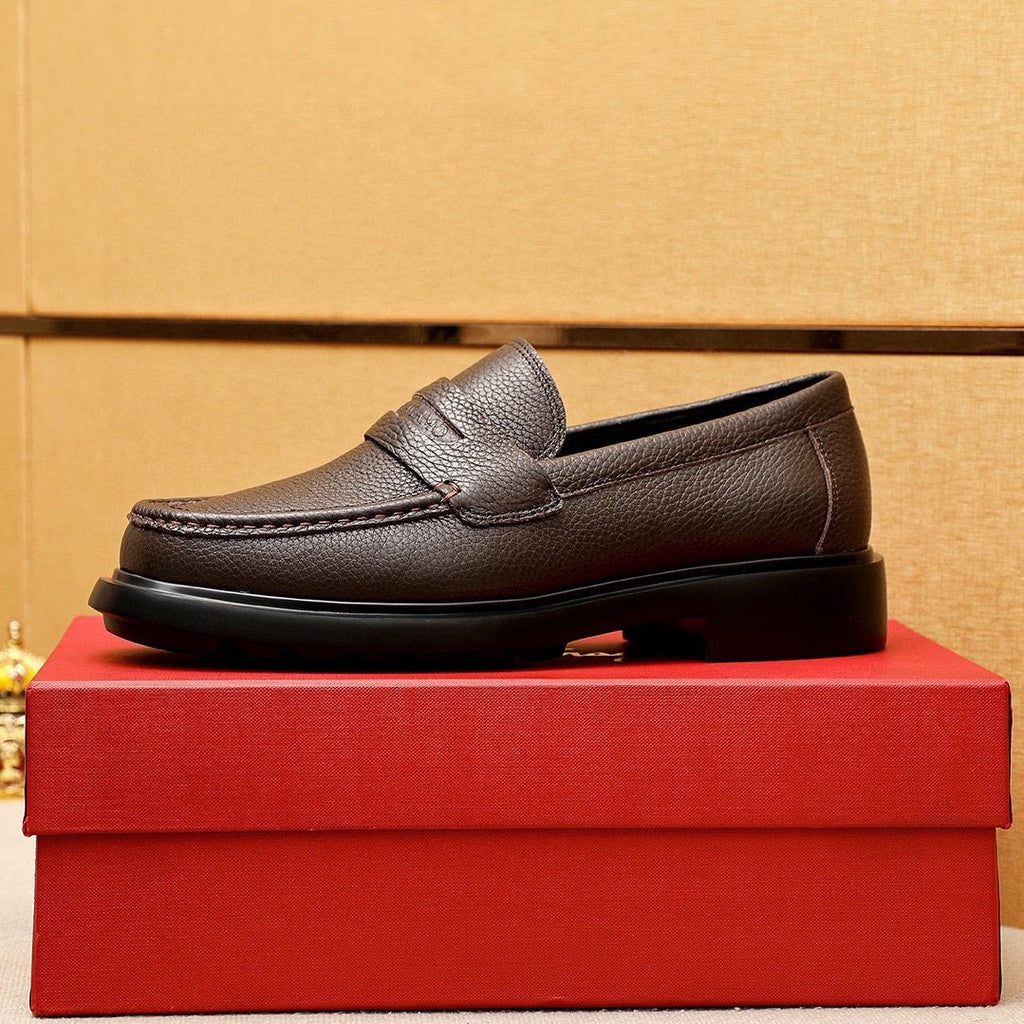 Ferragamo Textured Slip-On Loafers — side