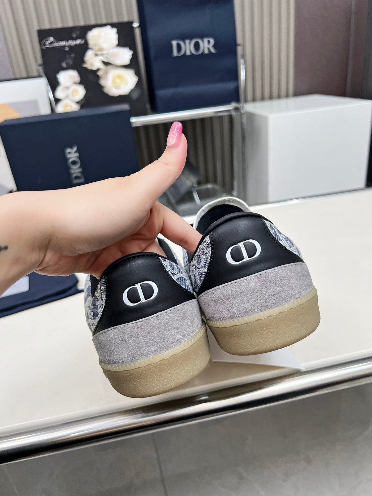 Dior B01 Patterned Low-Top Sneakers — back